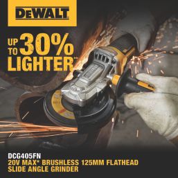 DEWALT DCG405X1T-GB 54V 1 x 9.0Ah Li-Ion XR FlexVolt 4.9" Brushless Cordless 18V Angle Grinder