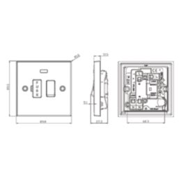 Knightsbridge  13A Switched Fused Spur with LED Antique Brass