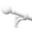 Rothley Matt White Extendable Curtain Pole with Orb Finials 28mm x 125-216cm