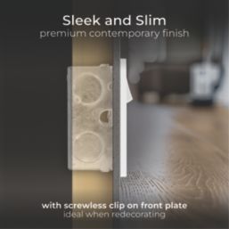 British General Evolve 13A 2-Gang SP Switched Socket + 3A 22W 2-Outlet Type A & C USB Charger Brushed Steel with White Inserts