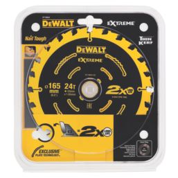 DEWALT  Wood Extreme 2nd Fix Circular Saw Blade 165mm x 20mm 24T