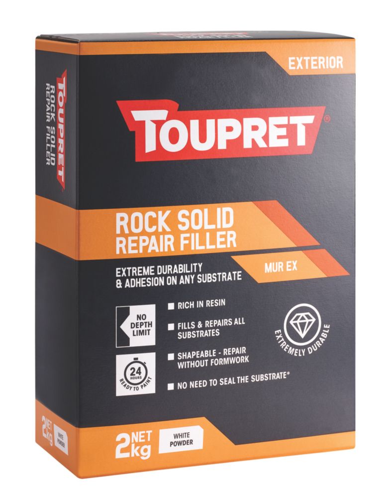 Toupret Exterior Rock Solid Repair Filler 2kg Screwfix