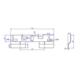 Smith & Locke Cabinet Suspension Brackets Silver 130mm x 38.5mm x 7mm 2 Pack