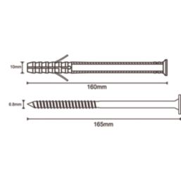 Easyfix  TX Short Expansion Frame Fixings 10mm x 160mm 40 Pack