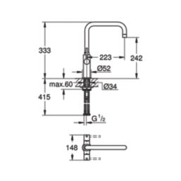 Grohe Ambi Dual-Lever Mono Mixer Kitchen Tap Chrome