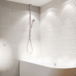 Aqualisa Smart Link HP/Combi Ceiling-Fed Chrome Thermostatic Dual Outlet Exposed Smart Shower with Bath Filler & Adjustable Head