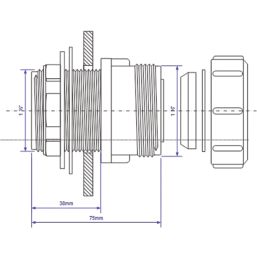 McAlpine Multifit Straight Tank Connector White 40mm