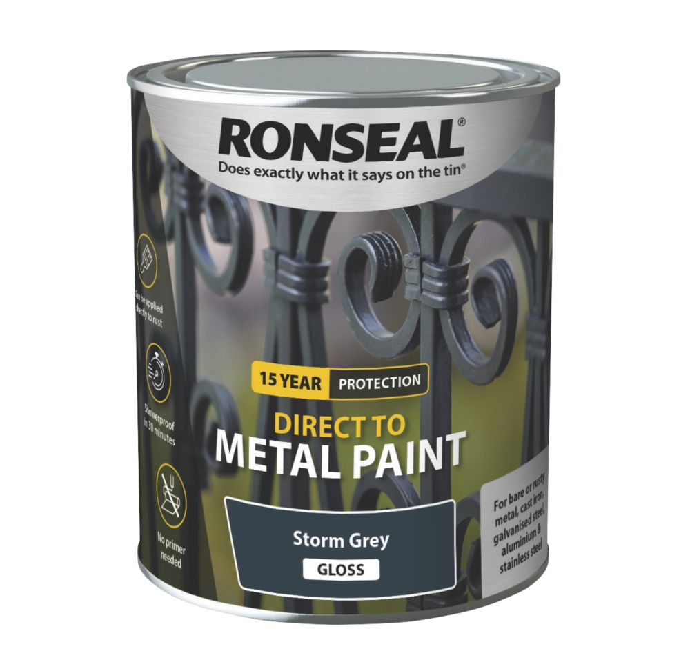 Hammerite Smooth Metal Paint Silver 750ml - Screwfix