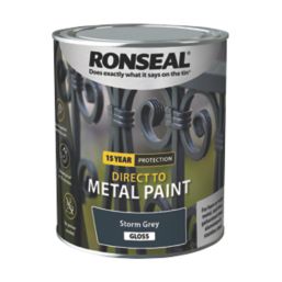 Ronseal 750ml Storm Grey Gloss Anti Corrosive Metal Paint