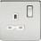 Knightsbridge  13A 1-Gang DP Switched Single Socket Polished Chrome  with White Inserts