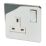 Crabtree Platinum 13A 1-Gang DP Switched Plug Socket Polished Chrome  with White Inserts