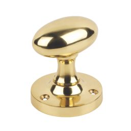 Smith & Locke Oval Mortice Knobs 55mm Pair Polished Brass