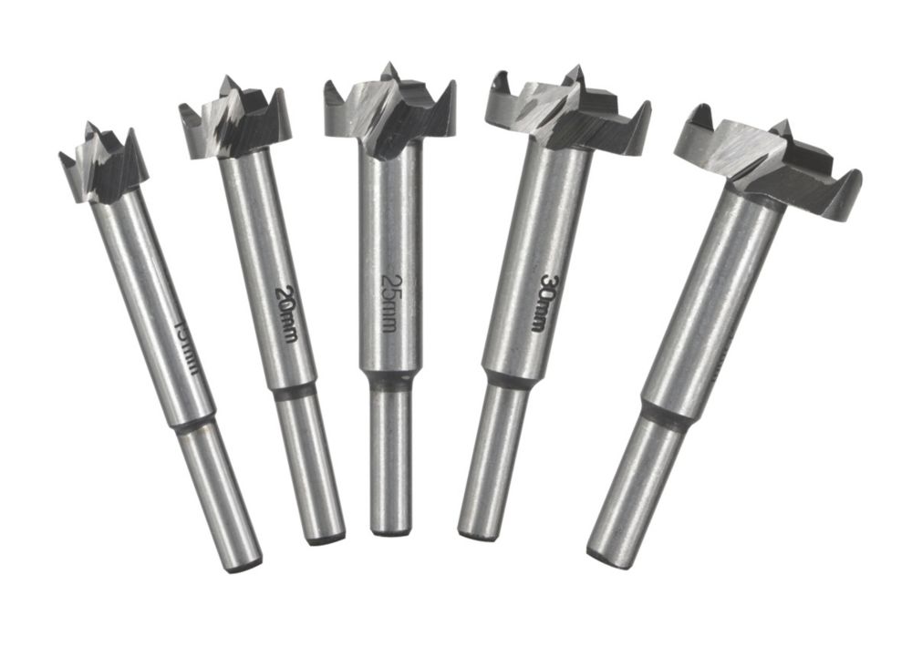 Titan Straight Shank Forstner Wood Drill Bits 5 Piece Set Screwfix