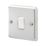 MK Contoura 10A 1-Gang 2-Way Switch  Brushed Stainless Steel with White Inserts
