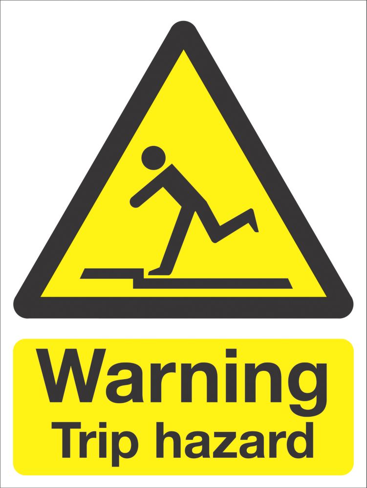 "Warning Trip Hazard" Sign 210mm x 148mm Screwfix