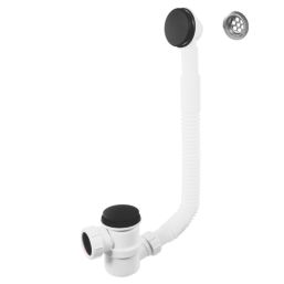 McAlpine Adjustable Bath Trap With Matt Black Pop Up Waste/Plug