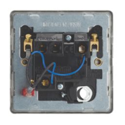 Contactum Lyric 13A Switched Fused Spur & Flex Outlet with Neon Brushed Steel with Black Inserts