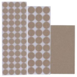 Fix-O-Moll Brown Round Self-Adhesive Felt Furniture Gliders 22 - 200mm x 22 - 200mm 229 Pack