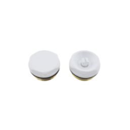 ETAL Danva 15mm x 1/2" Matt White Corner & L/S Modern Thermostatic Radiator Valve & Lockshield