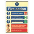 Essentials  Photoluminescent "Fire Action Procedure" Sign 250mm x 350mm