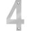 Eclipse Door Numeral 4 Polished Stainless Steel 100mm