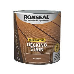 Ronseal Quick Drying Decking Stain Rich Teak 2.5Ltr