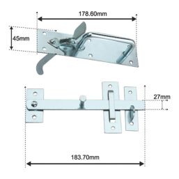 Smith & Locke Gate Latch Silver 178mm