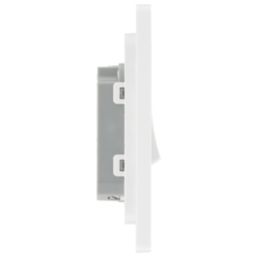 British General Evolve 10A 1-Gang 1-Way Press Switch Pearlescent White with White Inserts
