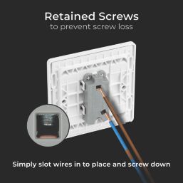 British General Evolve 10A 1-Gang 1-Way Press Switch Pearlescent White with White Inserts