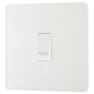British General Evolve 10A 1-Gang 1-Way Press Switch Pearlescent White with White Inserts