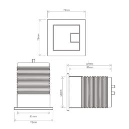 Square Dual-Flush Flushing Button Chrome