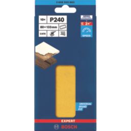 Bosch Expert C470 240 Grit 8-Hole Punched Multi-Material Sanding Sheets 133mm x 80mm 10 Pack