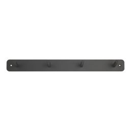 Essentials 4-Hook Rail Matt Black 400mm x 45mm