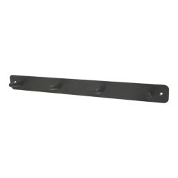 Essentials 4-Hook Rail Matt Black 400mm x 45mm