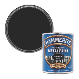 Hammerite 750ml Black Smooth Anti Corrosive Metal Paint