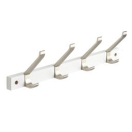 Hardware Solutions 4-Hook Rail White 400mm x 70mm