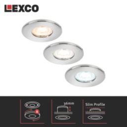 Lexco Tania Fixed  Fire Rated LED Downlight Polished Chrome 6W 600lm