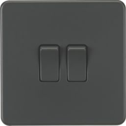Knightsbridge  10AX 2-Gang 2-Way Light Switch  Anthracite