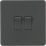 Knightsbridge  10AX 2-Gang 2-Way Light Switch  Anthracite