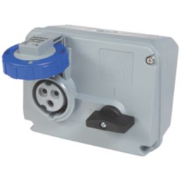 Amphenol 16A 2P+E Switched Socket 250V