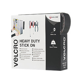 Velcro Brand  Black Heavy Duty Stick-On Tape 5m x 50mm