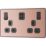 British General Evolve 13A 2-Gang SP Switched Socket + 3.25A 22W 2-Outlet Type C USB Charger Copper with Black Inserts