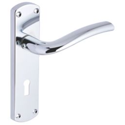 Chrome door deals handle with lock