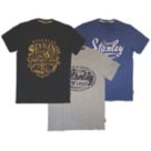 Stanley Benton Short Sleeve T-Shirts 1 x Black, 1 x Blue & 1 x Grey Large 45" Chest 3 Piece Set