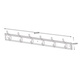 Essentials 6-Hook Rail White 685mm x 105mm