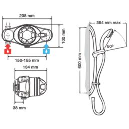 Mira Excel EV Rear-Fed Exposed Chrome Thermostatic Mixer Shower
