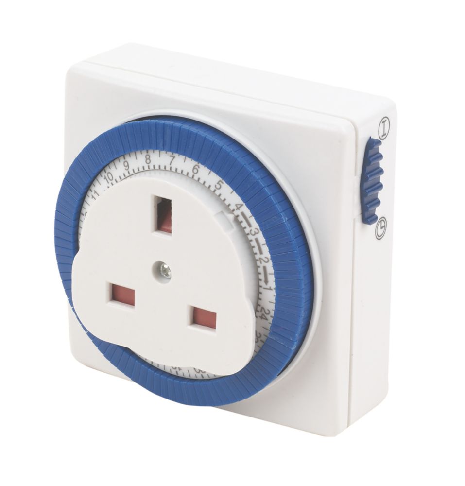 Masterplug TCM24-XD Mechanical Plug-In & Plug-Through Compact Timer ...