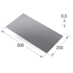 Essentials Smooth Protective Door Plate Aluminium 250mm x 500mm x 0.5mm