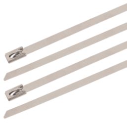 Essentials Stainless Steel Cable Ties Metallic 15.2cm x 0.46cm 100 Pack