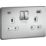 Knightsbridge  13A 2-Gang SP Switched Socket + 4.0A 20W 2-Outlet Type A & C USB Charger Polished Chrome with White Inserts